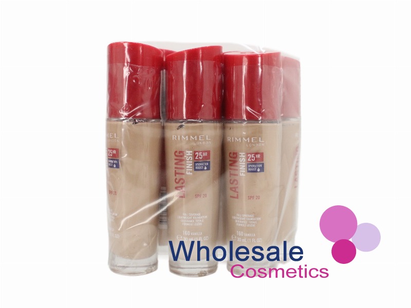 6 x Rimmel Lasting Finish 25Hr Foundation With Comfort Serum - 160 VANILLA