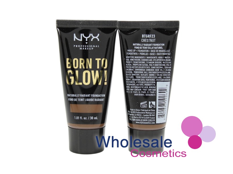 6 x NYX Professional Born to Glow Radiant Foundation - CHESTNUT