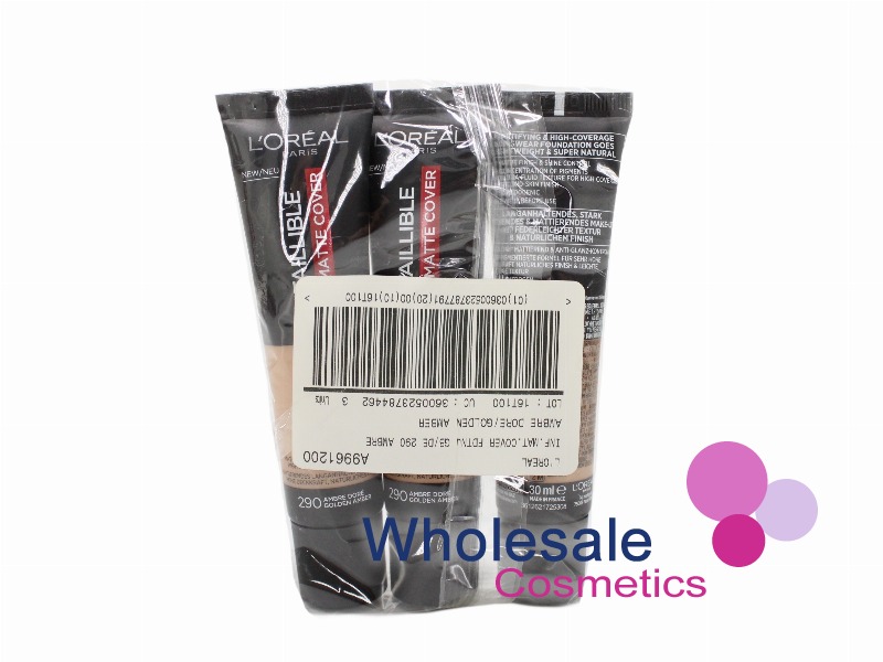 9 x L'Oreal Infallible 24HR Matte Foundation - 290 GOLDEN AMBER