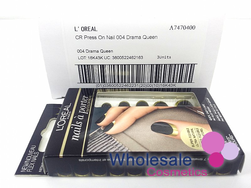 9 x L'Oreal Nails A Porter False Nails - 004 DRAMA QUEEN