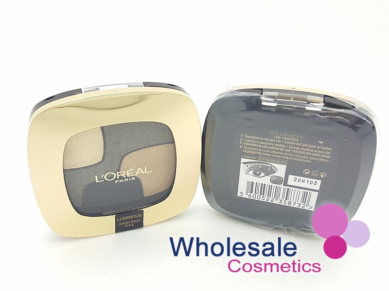 12 x L'Oreal Color Riche Quad Luminous Eyeshadows - P14 GOLDEN BLACK