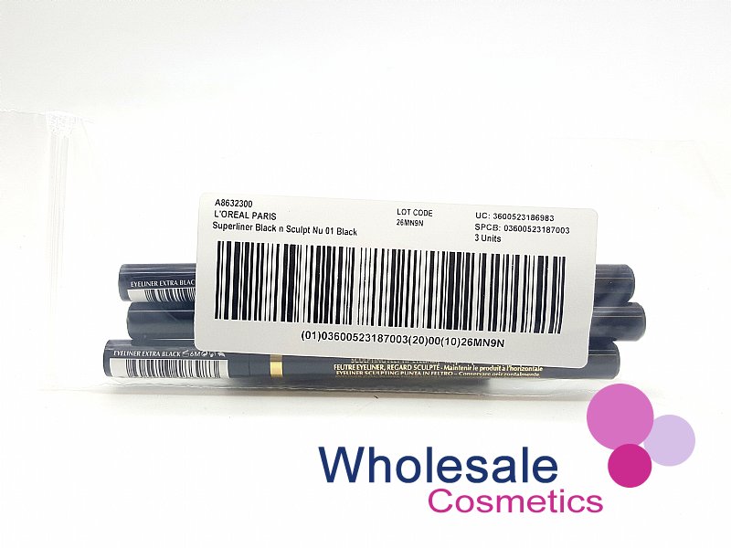 12 x L'Oreal SuperLiner Black n Sculpt Eyeliner - EXTRA BLACK