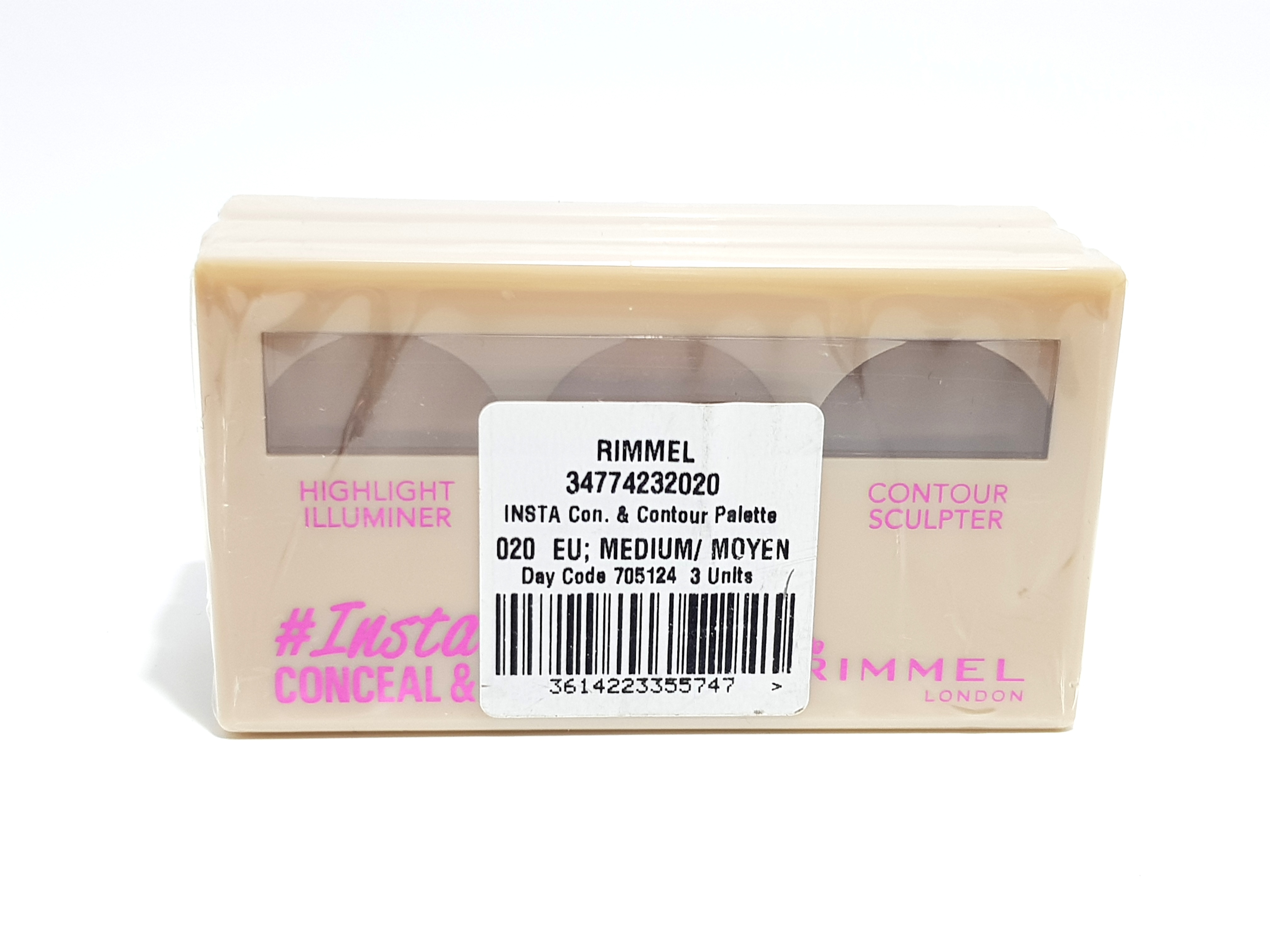 12 x Rimmel Insta Conceal & Contour Palette - 020 MEDIUM