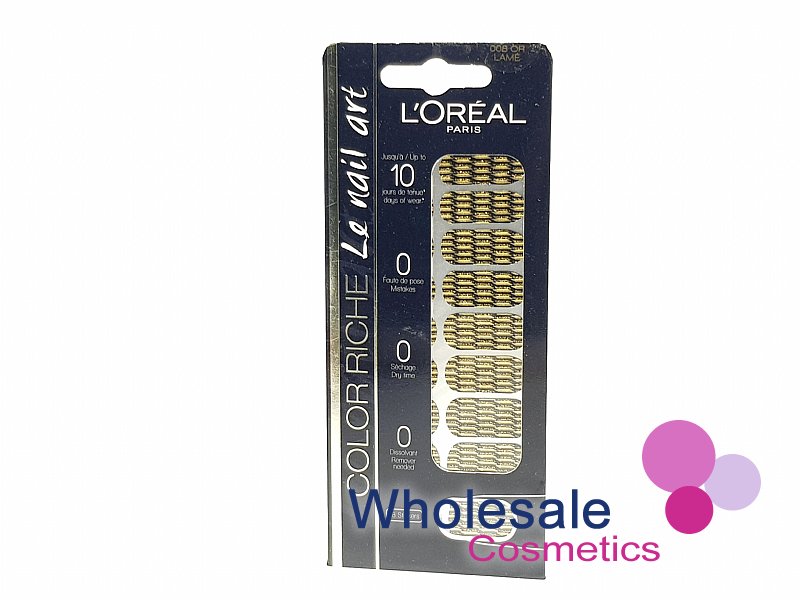 9 x L'Oreal Color Riche Le Nail Art Stickers - 008 OR LAME