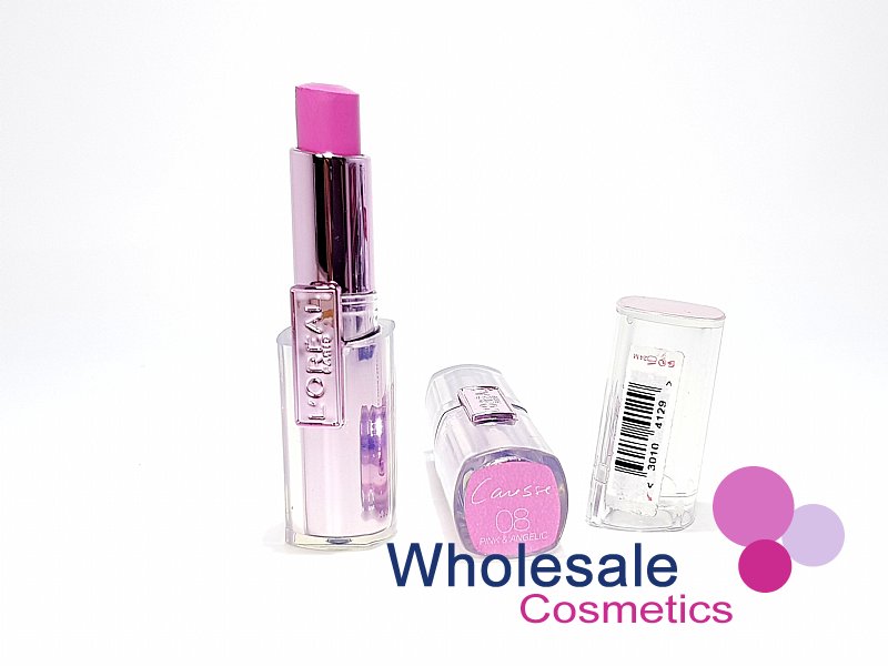12 x L'Oreal Rouge Caresse Lipsticks - 08 PINK & ANGELIC
