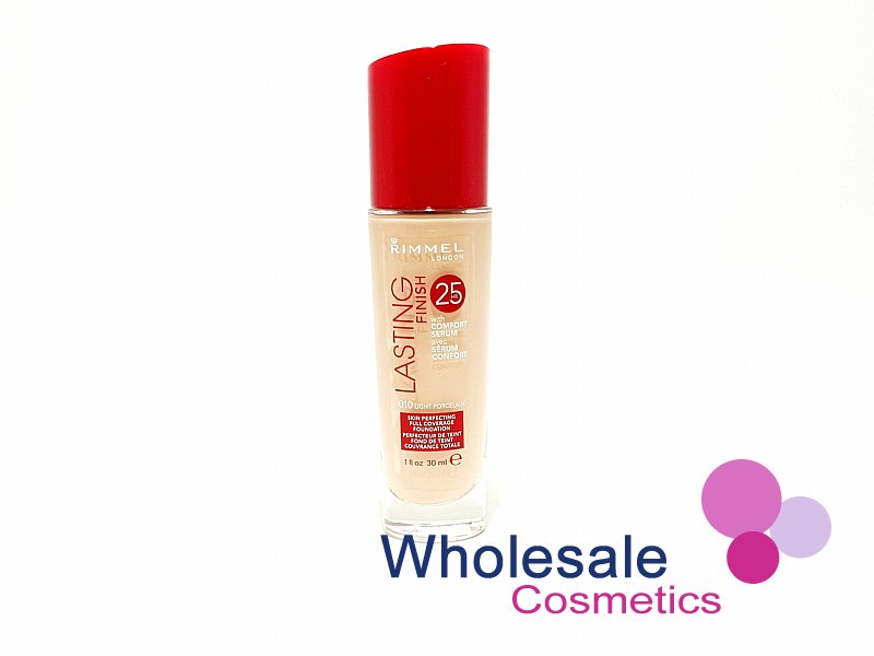 6 x Rimmel Lasting Finish 25Hr Foundation With Comfort Serum - 010 LIGHT PORCELAIN