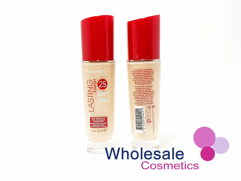 6 x Rimmel Lasting Finish 25Hr Foundation With Comfort Serum - 010 LIGHT PORCELAIN
