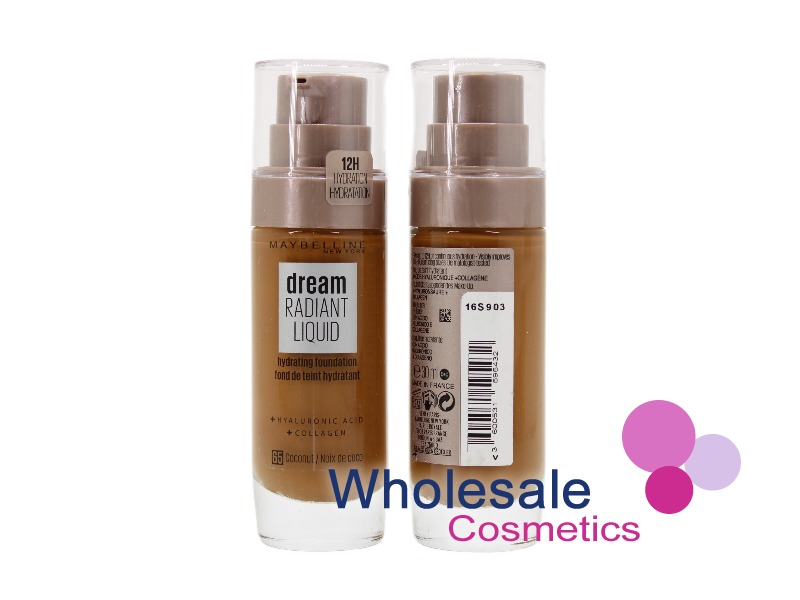 6 x Maybelline Dream Radiant Liquid Foundation + Hydrating Serum - 65 COCONUT