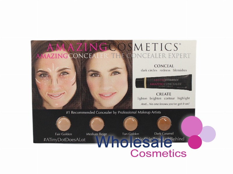 10 x Amazing Cosmetics Amazing Concealer  - 4 SHADES SWATCHES