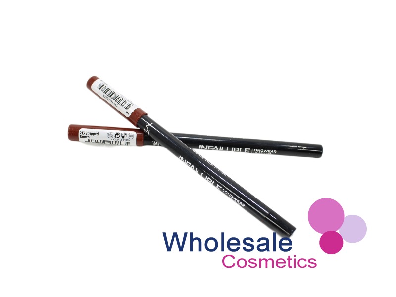 12 x L'Oreal infallible Longwear Lip Liner - 213 STRIPPED BROWN