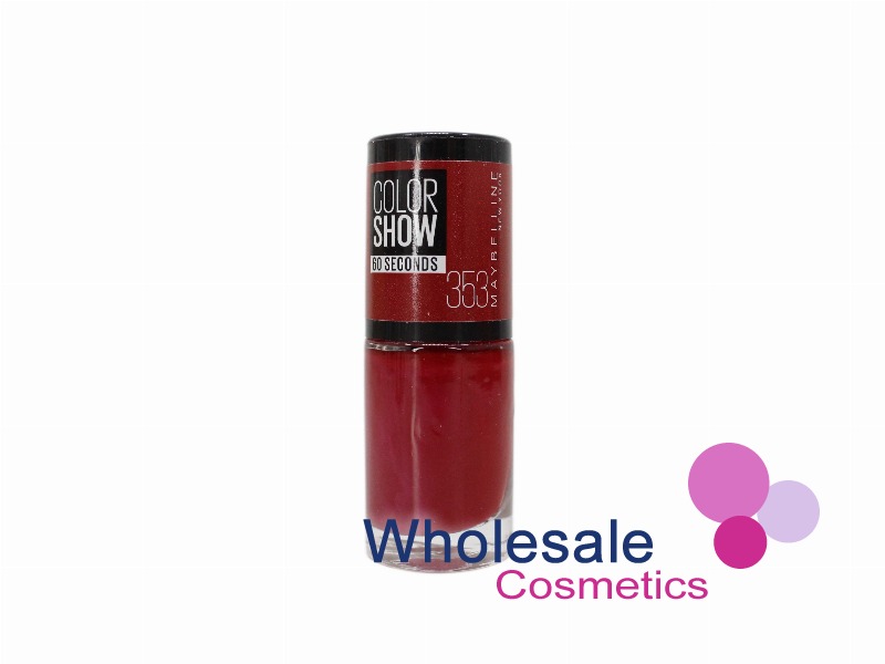 8 x Maybelline Colorshow 60 Seconds Nail Polish - 353 RED