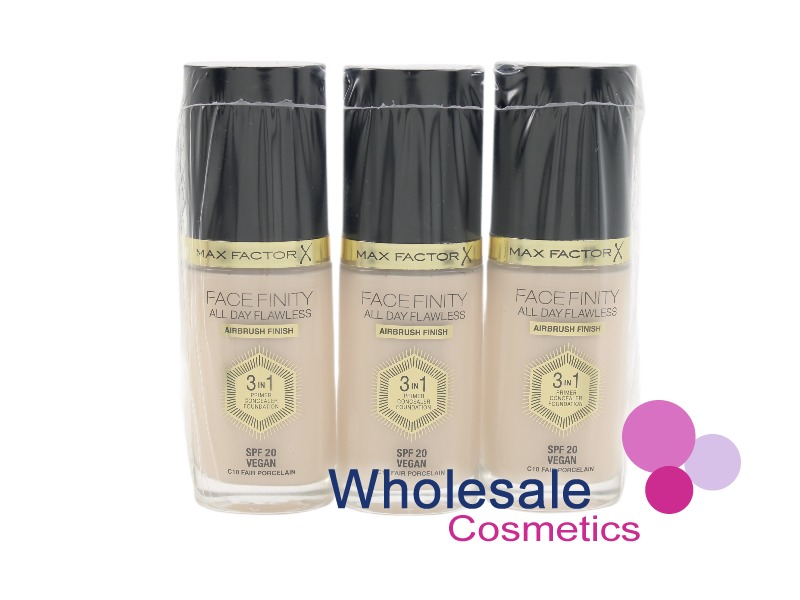 6 x Max Factor Facefinity All Day Flawless 3 in 1 Foundation - C10 FAIR PORCELAIN
