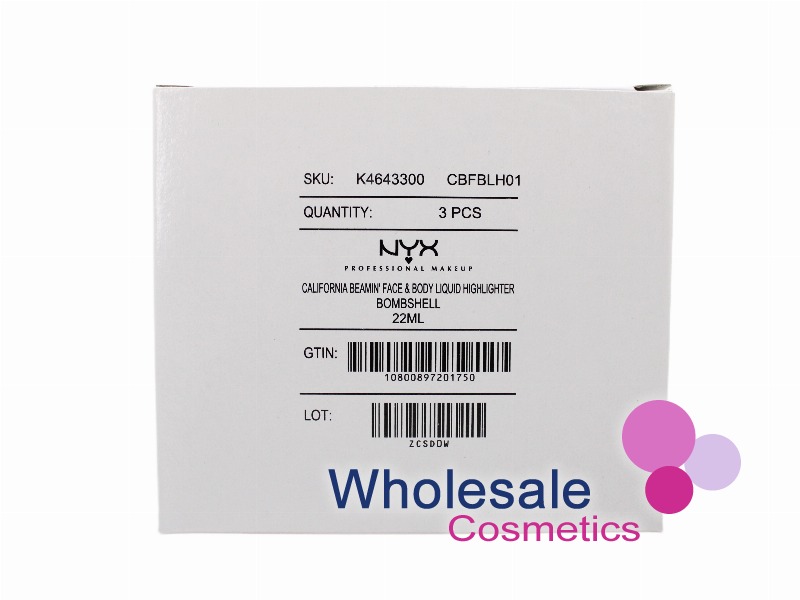 6 x NYX Professional Makeup California Beamin Face & Body Liquid Highlighter - 01 BOMBSHELL