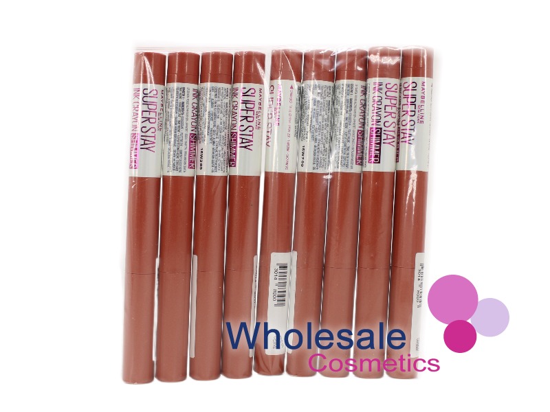 9 x Maybelline 24Hr Superstay Ink Crayon Shimmer Lipstick - 190 BLOW THE CANDLE