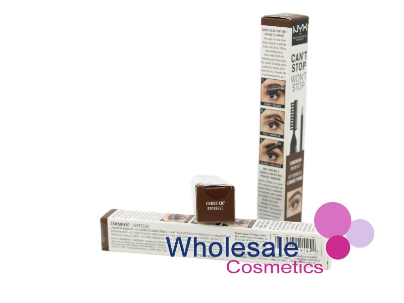 6 x NYX Can't Stop Won't Stop Longwear Brow Kit - 07 ESPRESSO