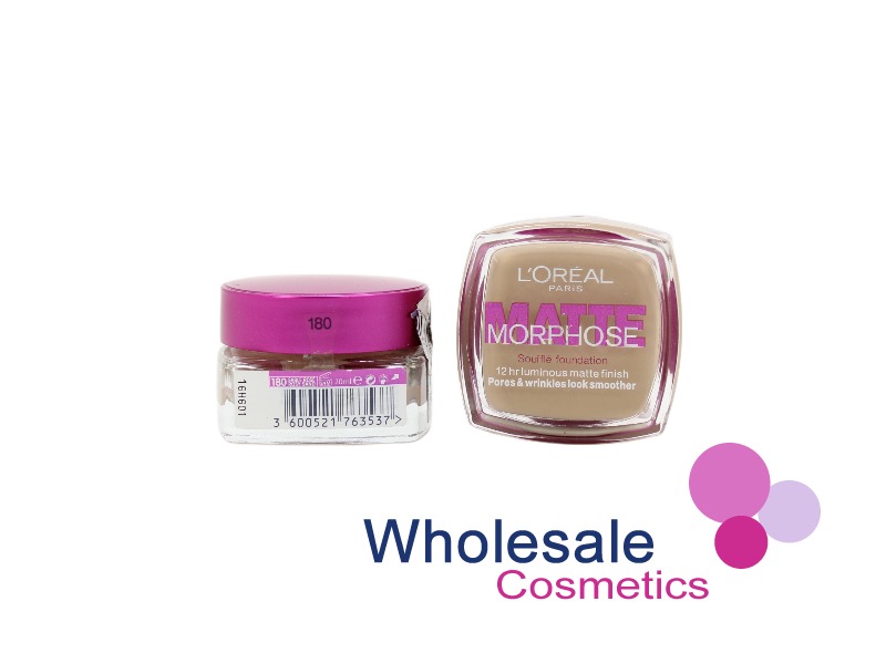 6 x L'Oreal Matte Morphose Foundation 20ml - 180 ROSY SAND