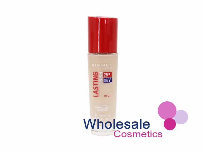 6 x Rimmel Lasting Finish 25Hr Foundation With Comfort Serum - 050 FAIR PORCELAIN