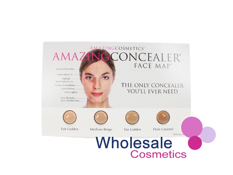 10 x Amazing Cosmetics Amazing Concealer  - 4 SHADES SWATCHES
