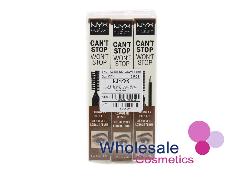 6 x NYX Can't Stop Won't Stop Longwear Brow Kit - 05 ASH BROWN