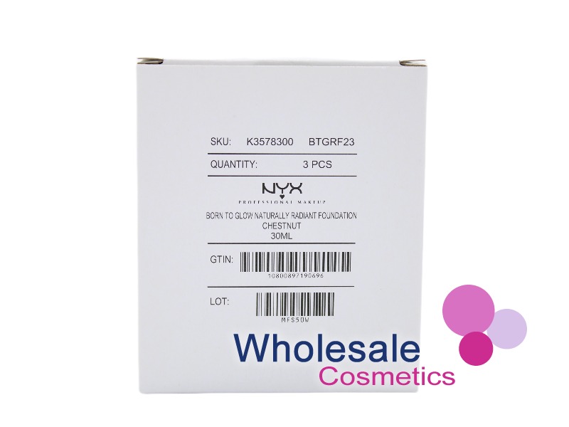 6 x NYX Professional Born to Glow Radiant Foundation - CHESTNUT