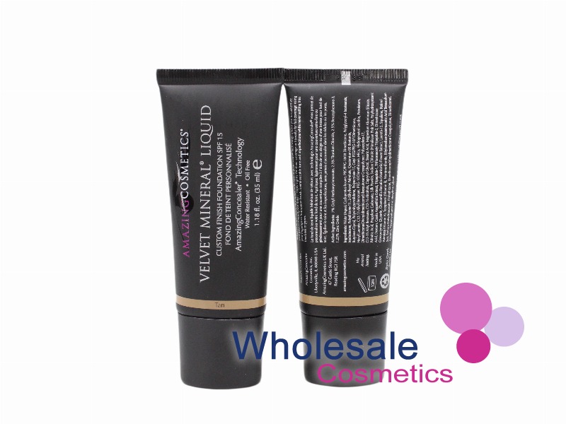 5 x Amazing Cosmetics Velvet Mineral Custom Finish Foundation - TAN
