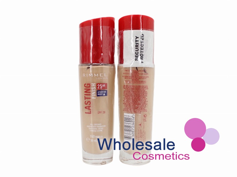 6 x Rimmel Lasting Finish 25Hr Foundation With Comfort Serum - 160 VANILLA
