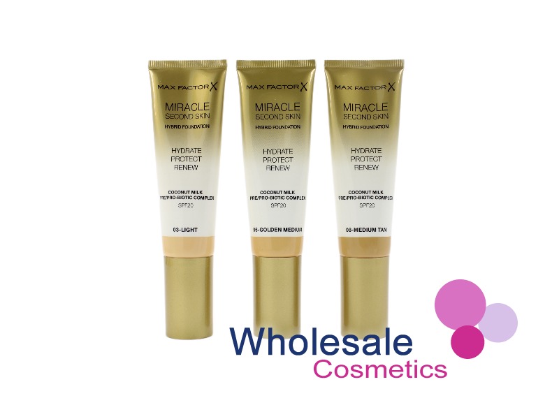 12 x Max Factor Miracle Second Skin Hydrating Foundation - ASSORTED