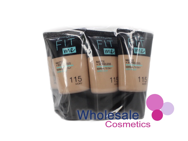 6 x Maybelline Fit Me Matte & Poreless Liquid Foundation 18ml - 115 IVORY