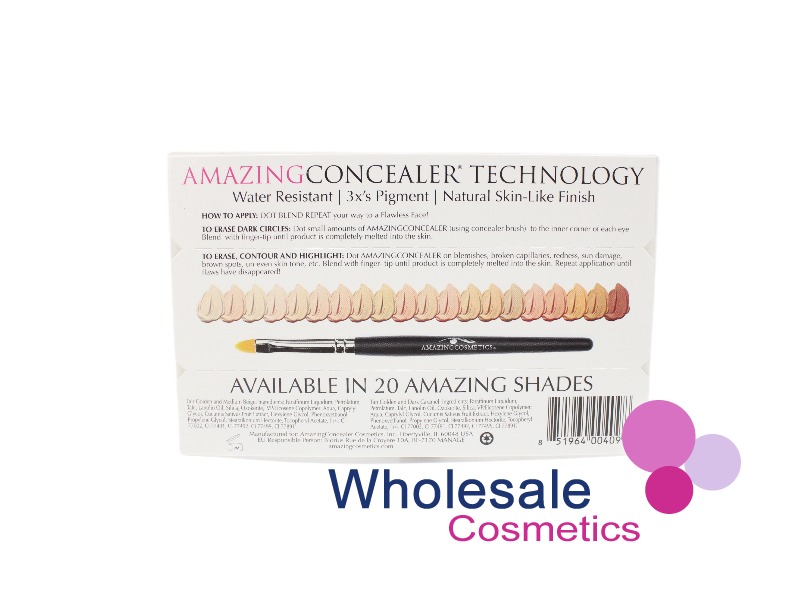 10 x Amazing Cosmetics Amazing Concealer  - 4 SHADES SWATCHES