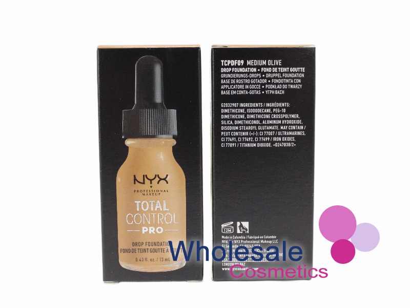 6 x NYX Total Control Drop Pro Foundation - 09 MEDIUM OLIVE