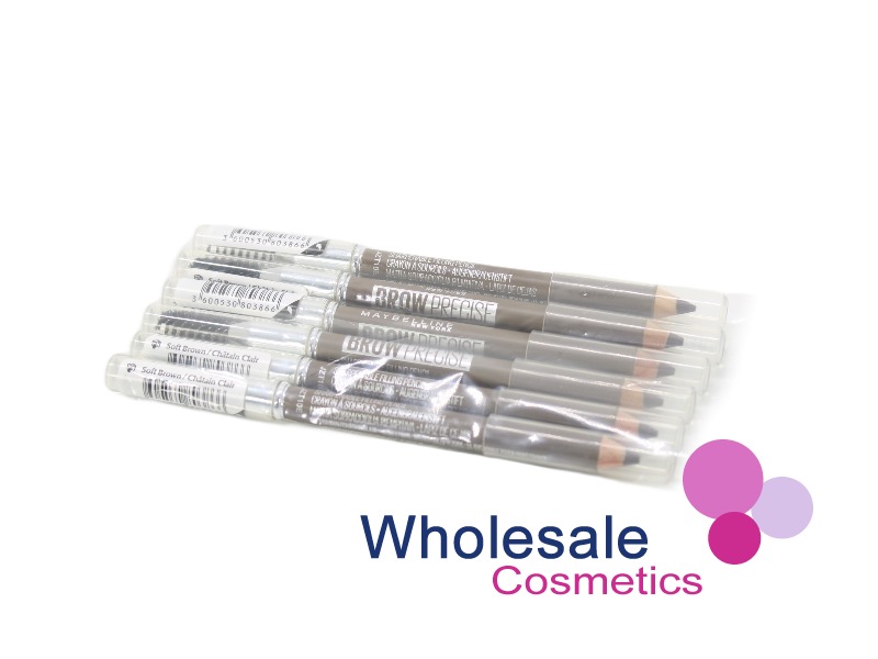 12 x Maybelline Eyebrow Brow Precise Pencil - SOFT BROWN