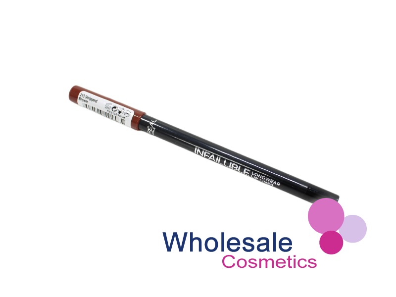 12 x L'Oreal infallible Longwear Lip Liner - 213 STRIPPED BROWN