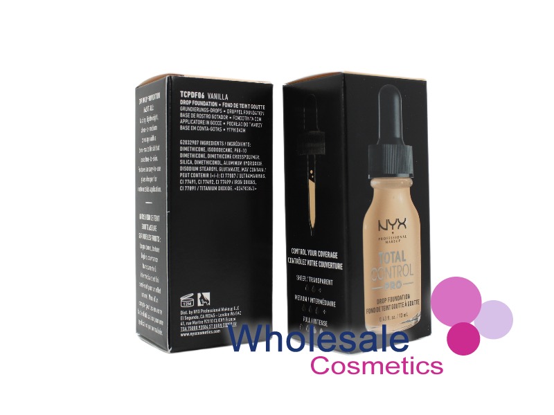 6 x NYX Total Control Drop Pro Foundation - 06 VANILLA