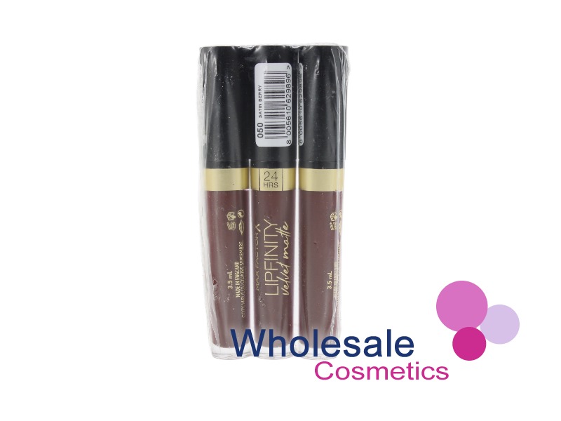 9 x Max Factor Lipfinity Velvet Matte Lip Colour - 050 SATIN BERRY