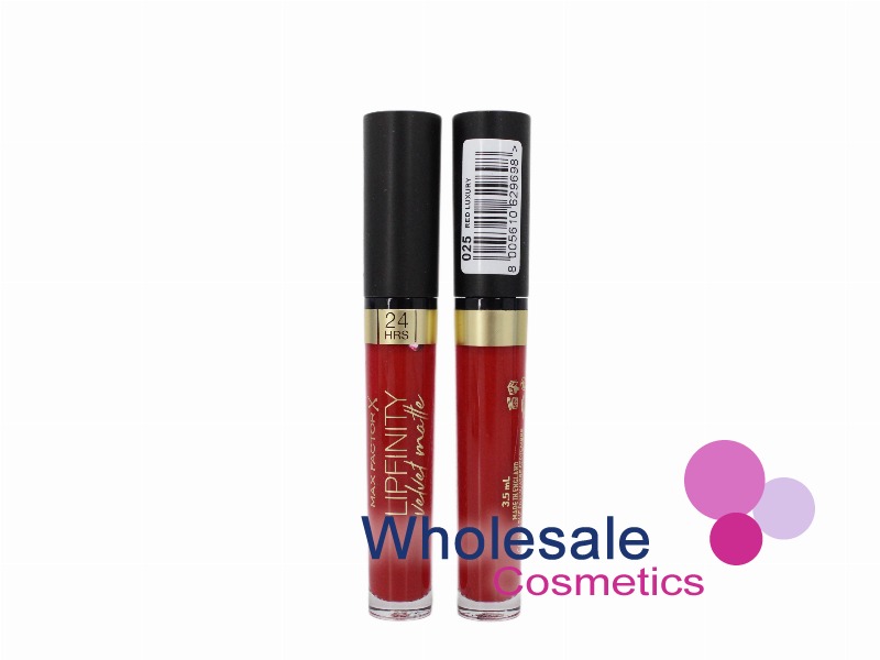 7 x Max Factor Lipfinity Velvet Matte Lip Colour - 025 RED LUXURY