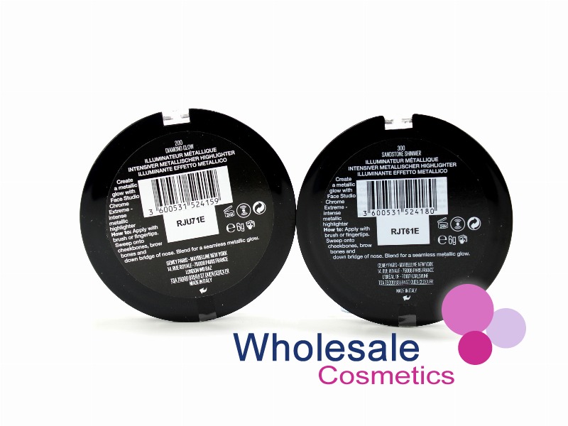 6 x Maybelline Face Studio Chrome Extreme Metallic Highlighter - ASSORTED