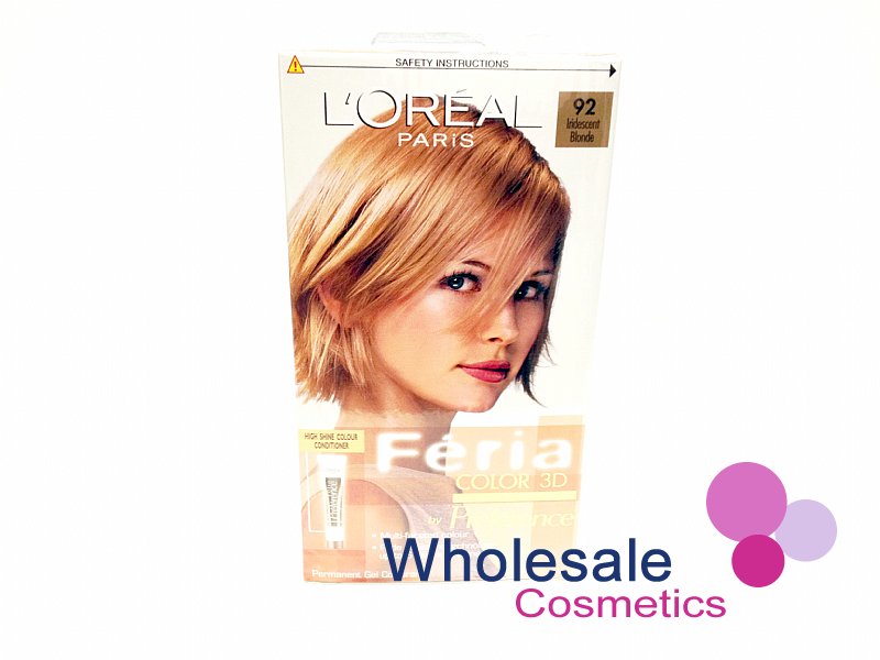 6 x L'Oreal Feria 3D Color by Preference - 92 IRIDESCENT BLONDE