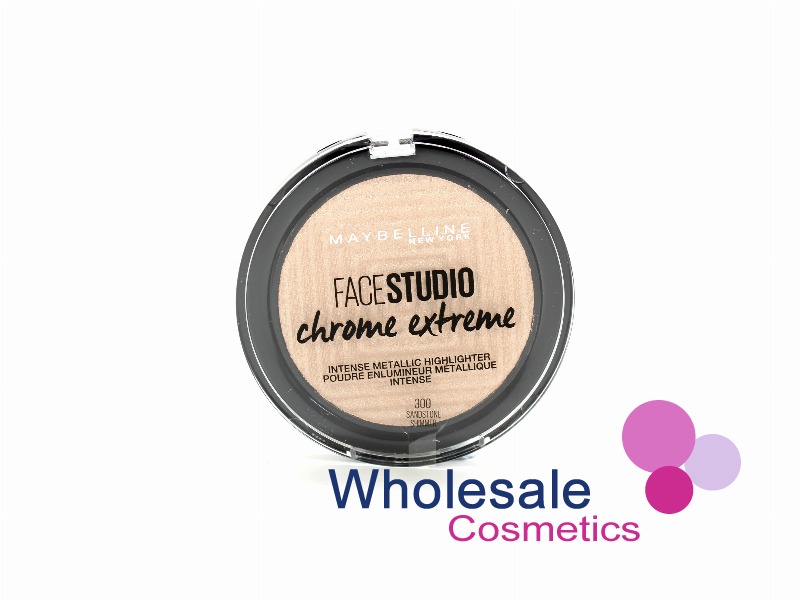 6 x Maybelline Face Studio Chrome Extreme Metallic Highlighter - 300 SANDSTONE